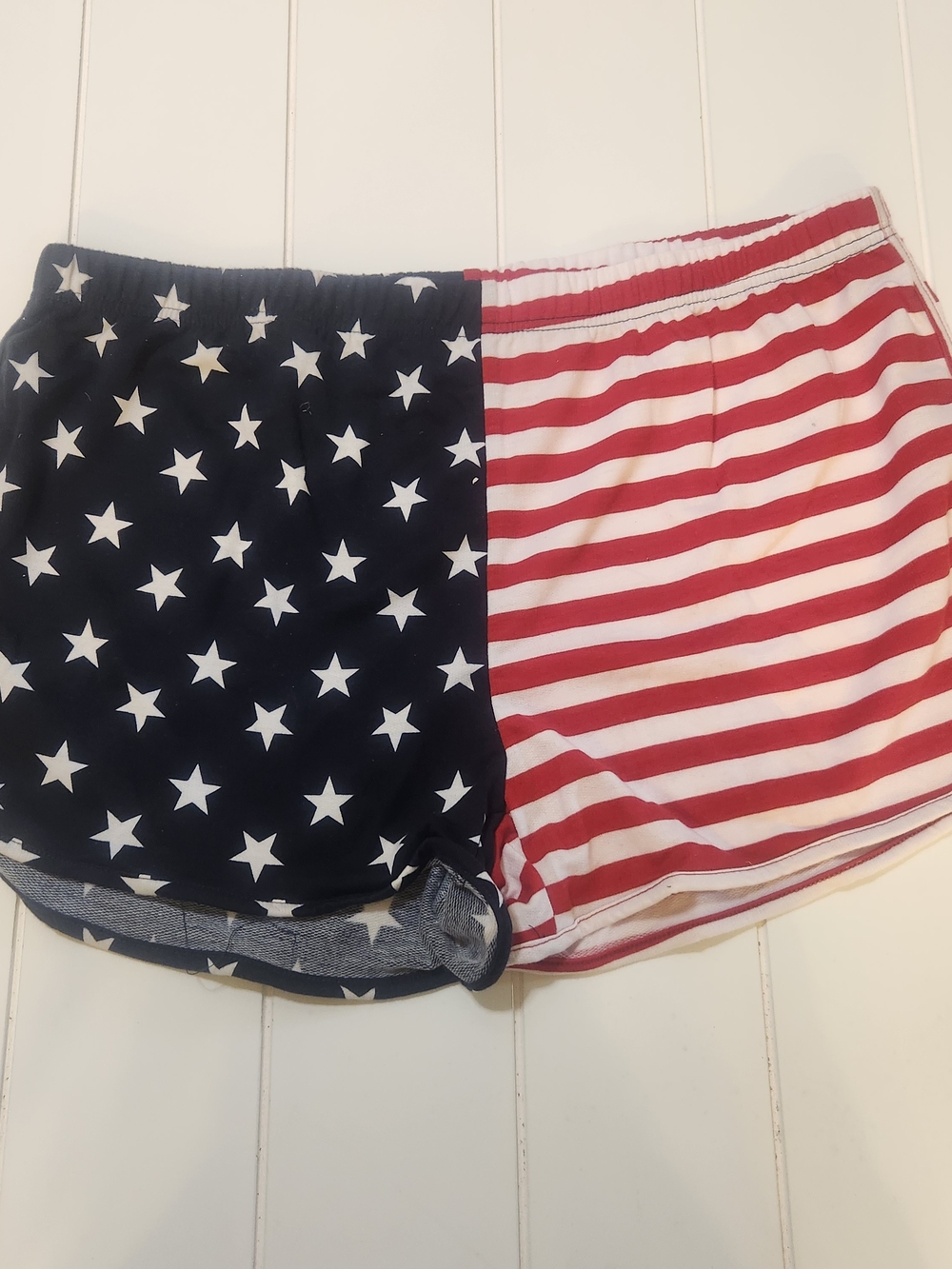 Bobbie Brooks Women's Star & Stripe Athletic Shorts - Red, White & Blue